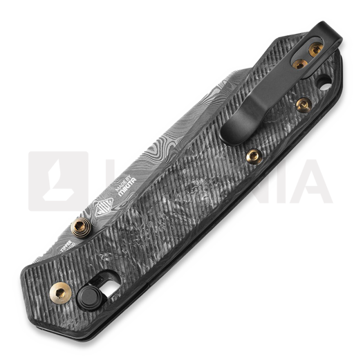 MKM Knives Yipper - Damascus - CF sulankstomas peilis, Limited Edition MKYP-D