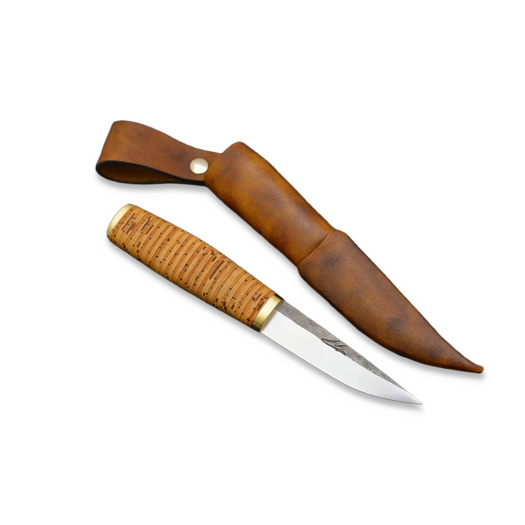 ML Custom Knives Birch bark 5, brown sheath