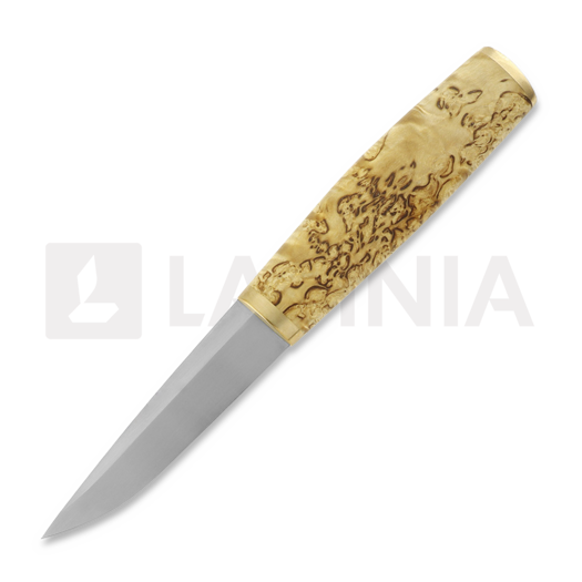 ML Custom Knives CPM Magnacut, stab. curly birch