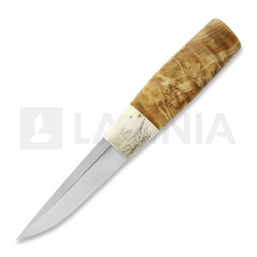 ML Custom Knives Magnacut Puukko, stabiloitu visa, poronsarvi