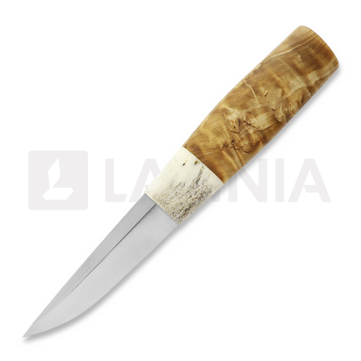 ML Custom Knives Magnacut Puukko, stabiloitu visa, poronsarvi