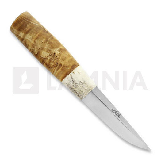 ML Custom Knives Magnacut Puukko, stabiloitu visa, poronsarvi