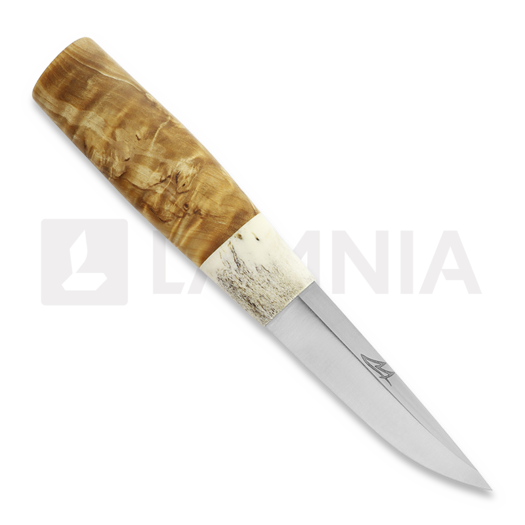 ML Custom Knives Magnacut Puukko, stabiloitu visa, poronsarvi