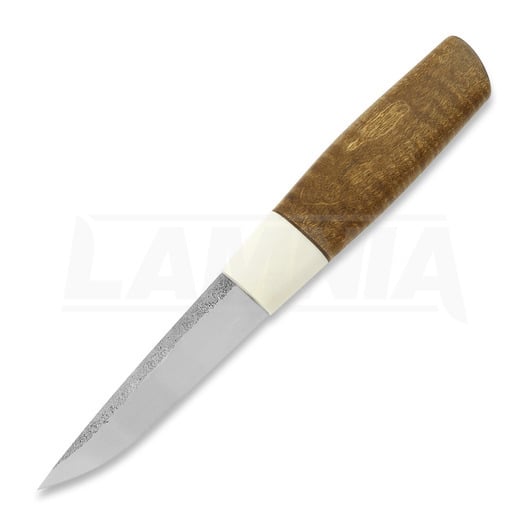 ML Custom Knives Utility Puukko, horn-flame maple