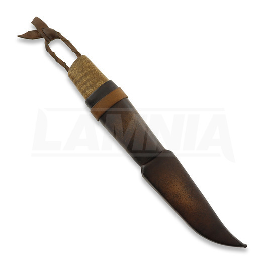 ML Custom Knives Utility Puukko, horn-flame maple