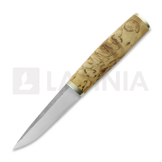 ML Custom Knives Utility Puukko Knife, stab.curly birch