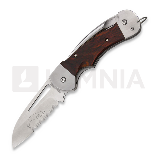 Navalha Myerchin Generation 2 Captain Pro Wood, faca serrilhada