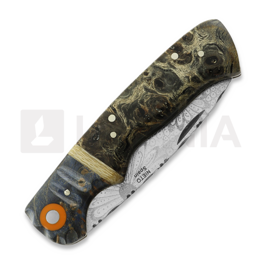 Nieto Artesanal Piston folding knife, Stabilized Maple ART012