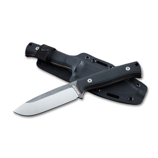 Coltello NN Knives Adventurer II, Black Richlite, Kydex Sheath