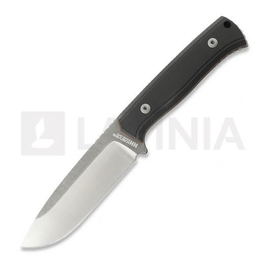 NN Knives Adventurer II knife, Black Richlite, Leather Sheath