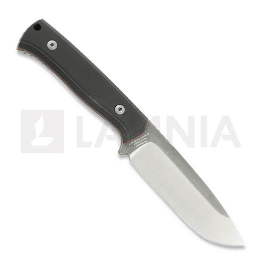 NN Knives Adventurer II peilis, Black Richlite, Leather Sheath