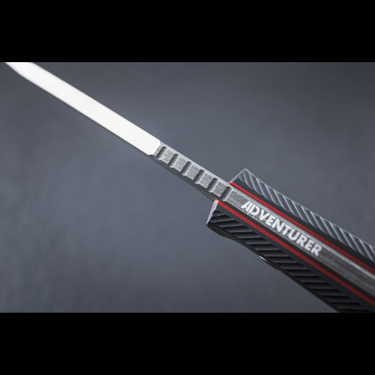 NN Knives Adventurer II kniv, Black Richlite, Leather Sheath