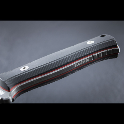 NN Knives Adventurer II kniv, Black Richlite, Leather Sheath