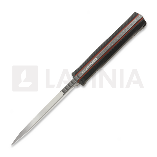 NN Knives Adventurer II kniv, Black Richlite, Leather Sheath