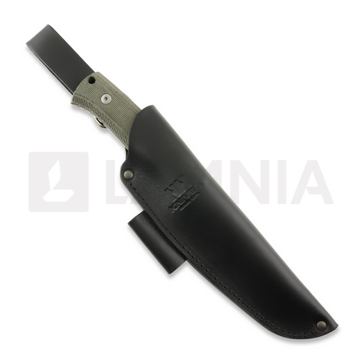 NN Knives Adventurer II kniv, Green Micarta, Leather Sheath