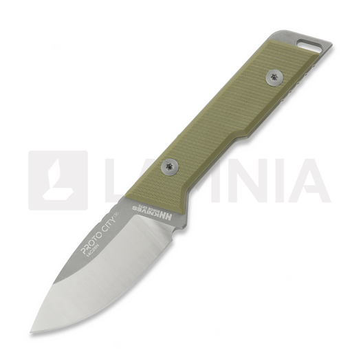 NN Knives Proto City Drop Point kés, OD Green G-10