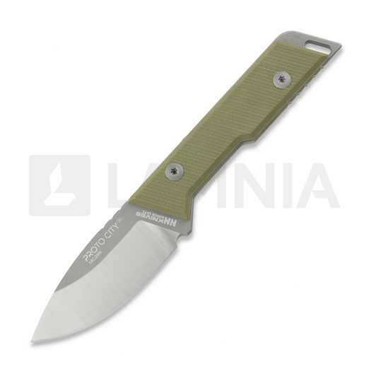 NN Knives Proto City Drop Point kniv, OD Green G-10