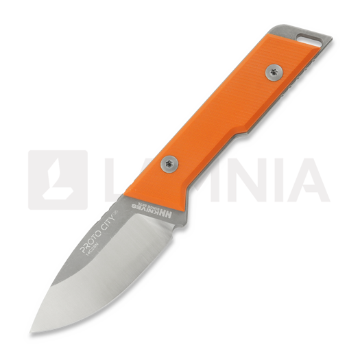 NN Knives Proto City Drop Point veitsi, Orange G-10