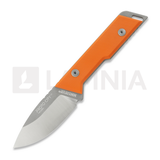 NN Knives Proto City Drop Point veitsi, Orange G-10