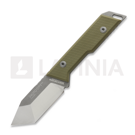 Nuga NN Knives Proto City Tanto, OD Green G-10