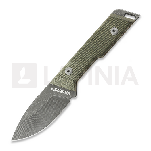 NN Knives Proto Wild Drop Point NC Milled 칼, Green Micarta