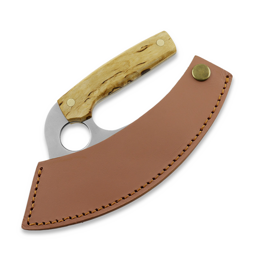 Nordic Knife Design ULU 菜刀, curly birch