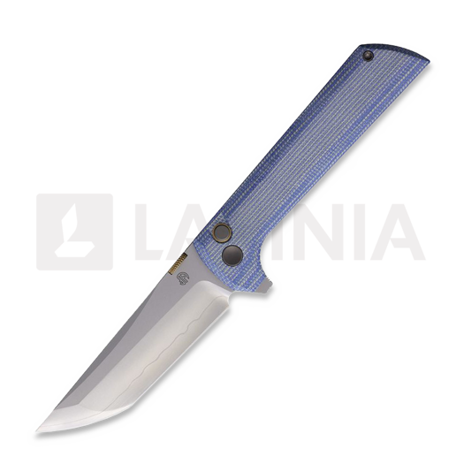 North Mountain Blade Chop 2 Button Lock Blue Micarta Taschenmesser