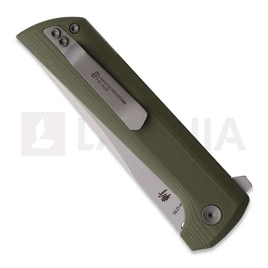North Mountain Blade Chop 2 Button Lock Green G-10 összecsukható kés