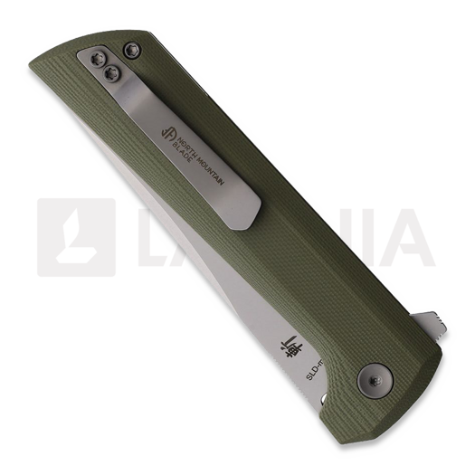 North Mountain Blade Chop 2 Button Lock Green G-10 sulankstomas peilis