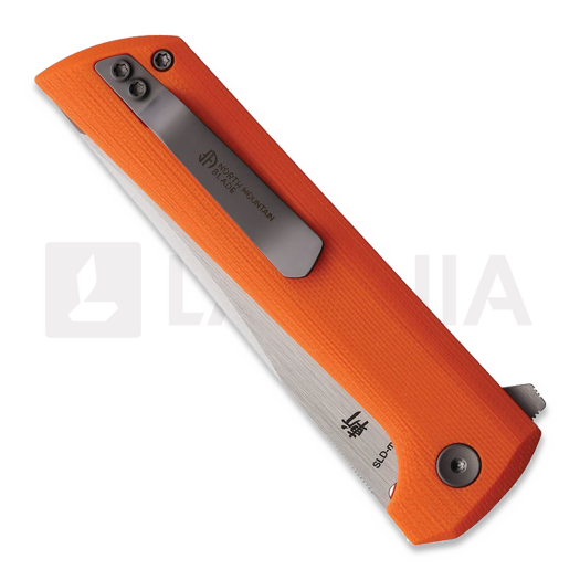 North Mountain Blade Chop 2 Button Lock Orange G-10 sulankstomas peilis