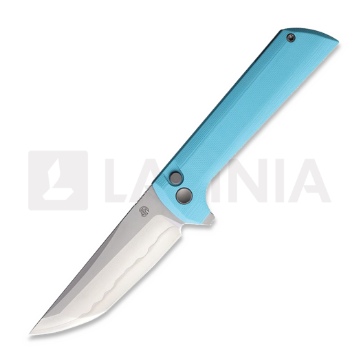 North Mountain Blade Chop 2 Button Lock Sky Blue G-10 foldekniv