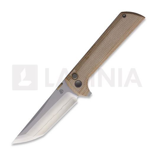 North Mountain Blade Chop 2 Button Lock Tan Micarta összecsukható kés