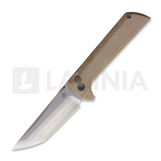 Nóż składany North Mountain Blade Chop 2 Button Lock Tan Micarta