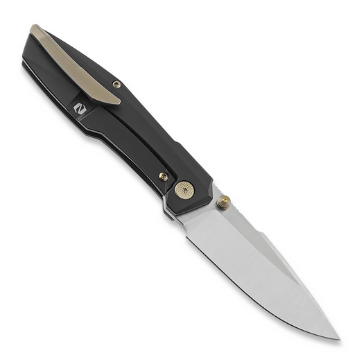 Null Knives Raiden folding knife, Belt Satin/Black PVD