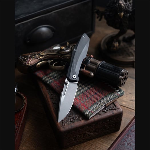 Null Knives Raiden R2: Type S - Black PVD / Dark Stonewash 접이식 나이프
