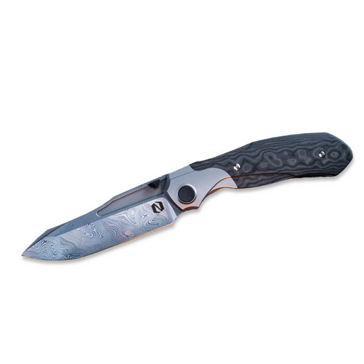 Nóż składany Null Knives Vandal - Black Camo / Damasteel