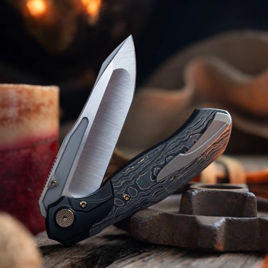 Null Knives Vandal - Gold Camo CF kääntöveitsi