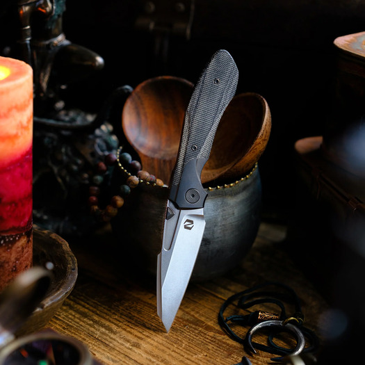 Coltello pieghevole Null Knives Voodoo Doll - Black Micarta