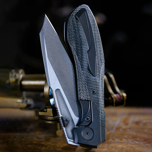 Null Knives Voodoo Doll - Black Micarta k&auml;&auml;nt&ouml;veitsi