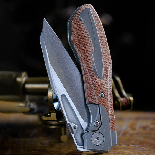 Null Knives Voodoo Doll - Natural Micarta folding knife