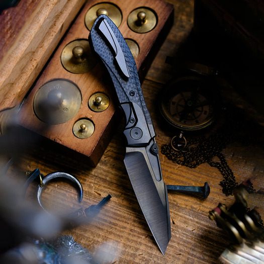 Null Knives Voodoo Doll - Weave Carbon Fiber kääntöveitsi