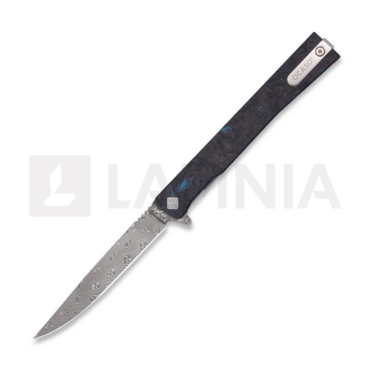 Ocaso Solstice Damascus Blue Dark Matter CF sulankstomas peilis