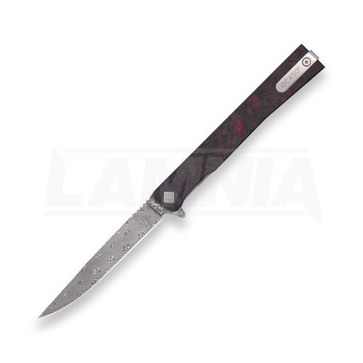 Ocaso Solstice Damascus Red Dark Matter CF összecsukható kés