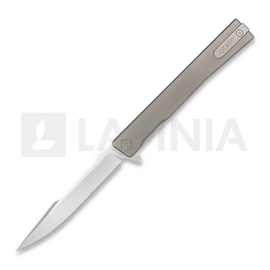 Ocaso Solstice Harpoon Satin 접이식 나이프, Gray Titanium