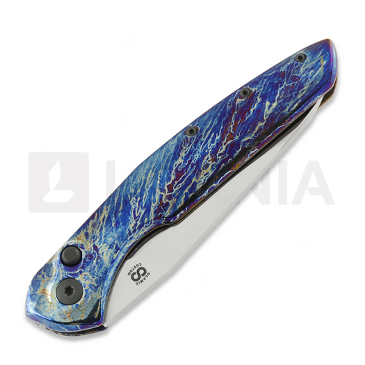 Coltello pieghevole Olamic Cutlery Aura Auto, Entropic Titanium