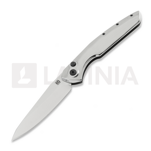 Olamic Cutlery Aura Auto vouwmes, High Polish Titanium
