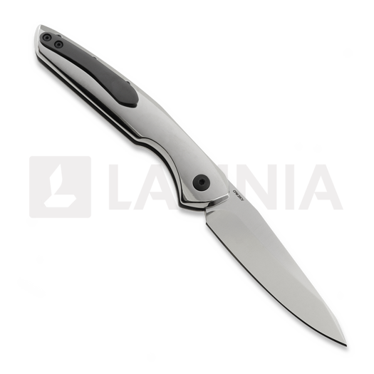 Olamic Cutlery Aura Auto sulankstomas peilis, High Polish Titanium