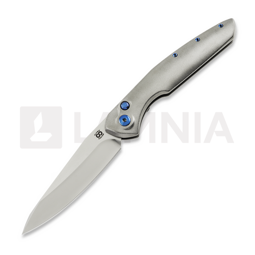 Skladací nôž Olamic Cutlery Aura Auto, Orange Peel Titanium with Fedokume Clip