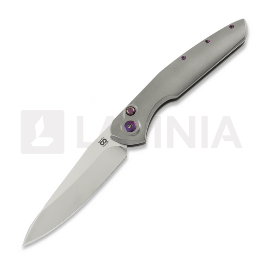 Skladací nôž Olamic Cutlery Aura Auto, Zirblast Titanium with Timascus Clip