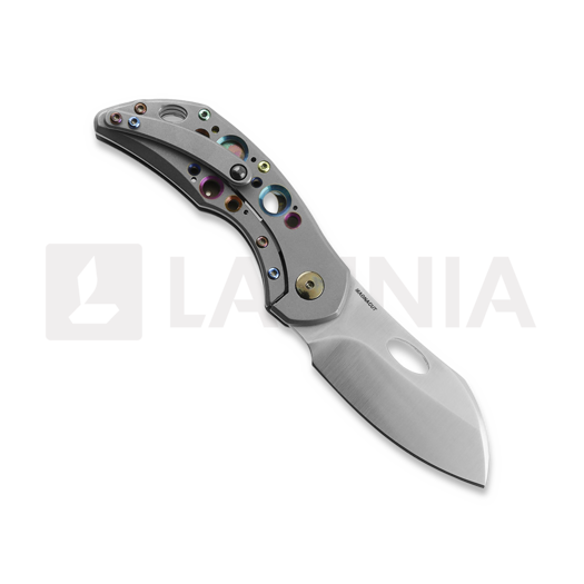 Coltello pieghevole Olamic Cutlery Busker 365 Largo, Clown Skull, Satin